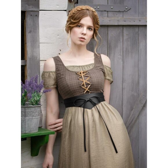 Women Leather Wide Belt Renaissance Medieval Costume Adjustable Fashion main image 5